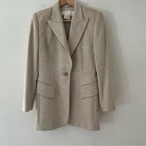 Escada Cashmere Wool Jacket Blazer Oatmeal Size Small Luxury Old Money Capsule